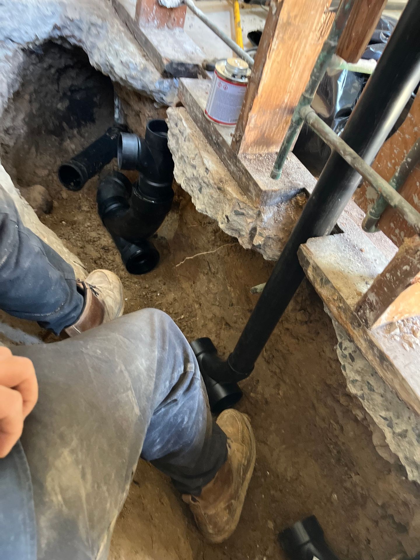 Cast Iron Sewer Main Line Replacement and Slip Liner, Repair Sewer and Drains With Abs Pipe and Fittings